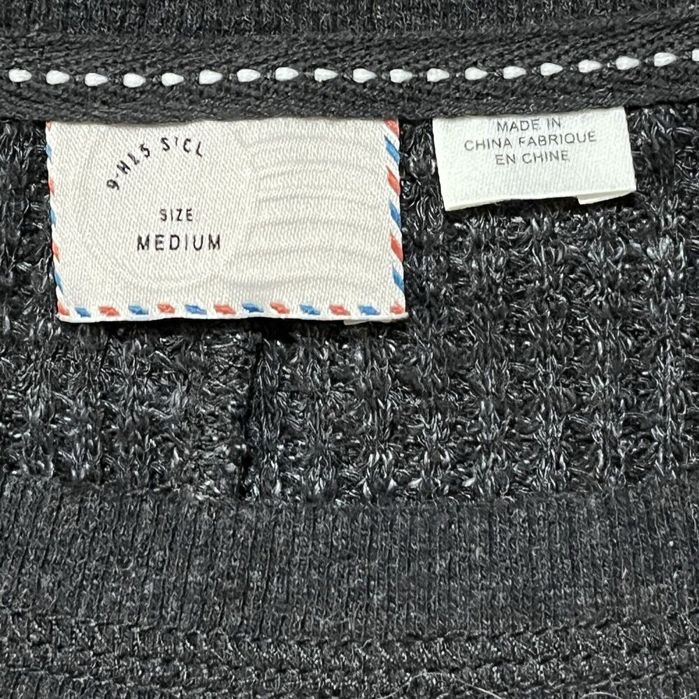 POST CARD Anthropologie Village Swing Gray Thermal Top Size M Long Sleeve Women - Picture 3 of 11
